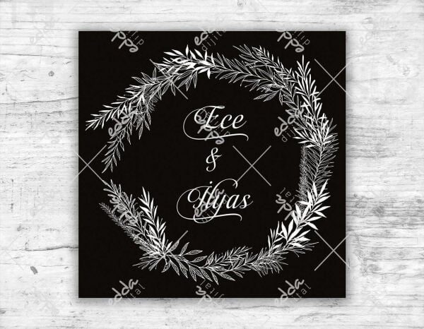 Yaprak Desenli Siyah Dans Pisti Kaplaması