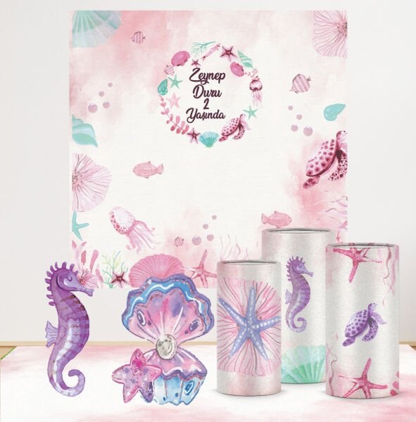 Pembe Deniz Altı Konseptli Mega 3 Paket