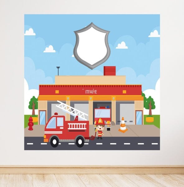 İtfaiye Konseptli Doğum Günü Afişi