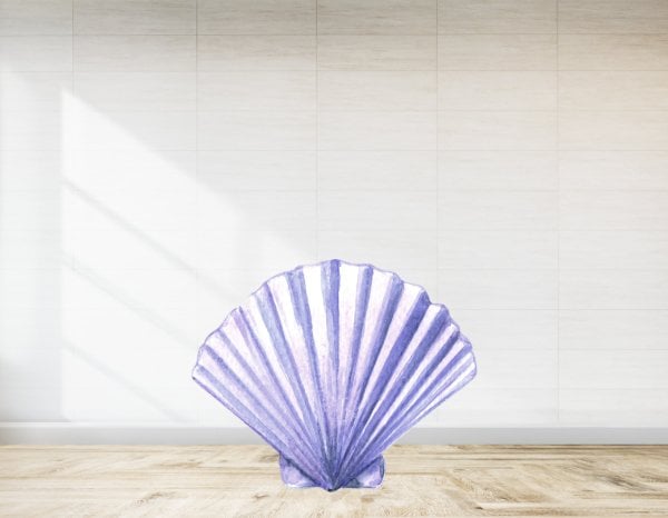 Mor  Kapalı İstiridye Temalı Ayaklı Pano