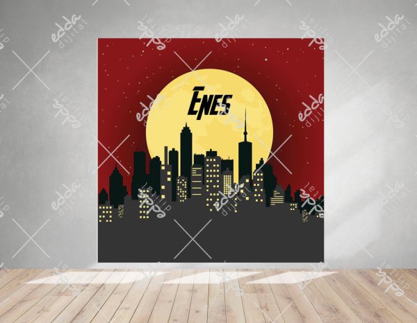 City Temalı Doğum Günü Afişi