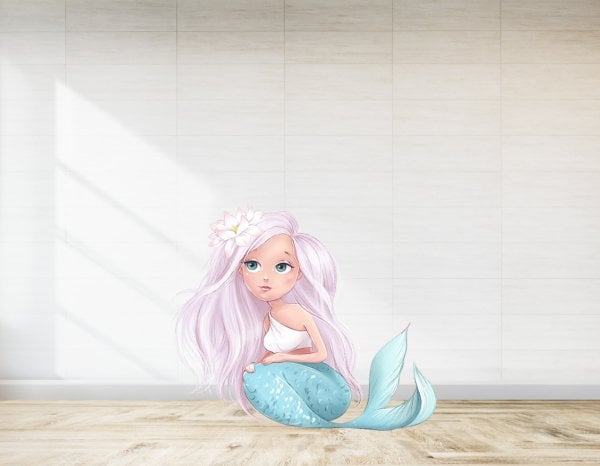 Pembe Saçlı Deniz Kızı Temalı Ayaklı Pano