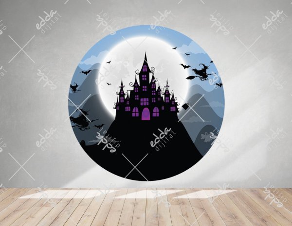 Hallowen Şato  Temalı Parti Afişi