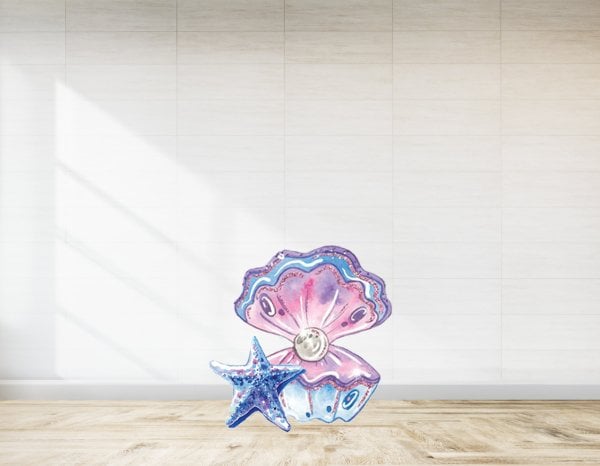 İstiridye ve Yıldız  Temalı Ayaklı Pano