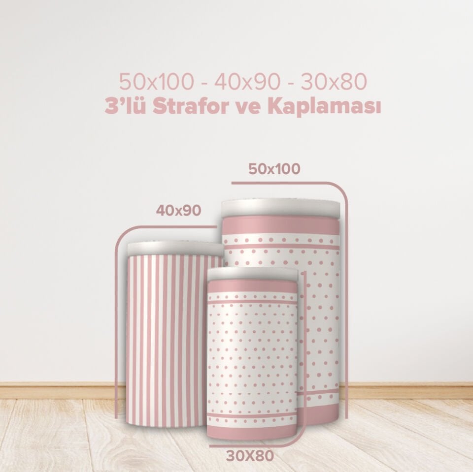 50x100-40x90-30x80cm 3'lü Matruşka Sütun