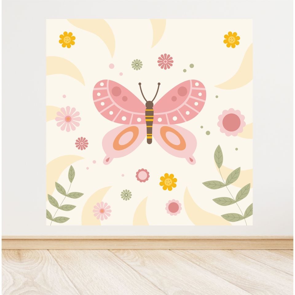 Kelebek Temalı Doğum Günü Afiş