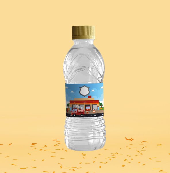 İtfaiye Temalı Su Şişesi Etiketi
