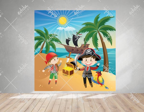 Korsan ve Ada Temalı Parti Afişi