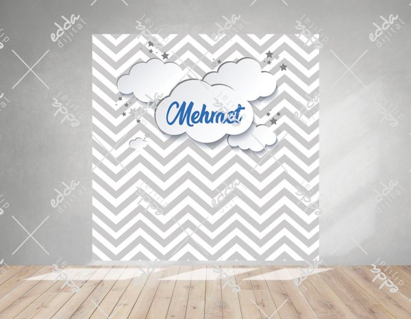 Yıldız ve Bulut Baby Shower Afişi