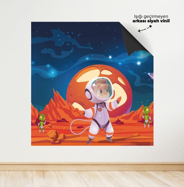 Gezegen ve Ay Temalı Doğum Günü Afişi