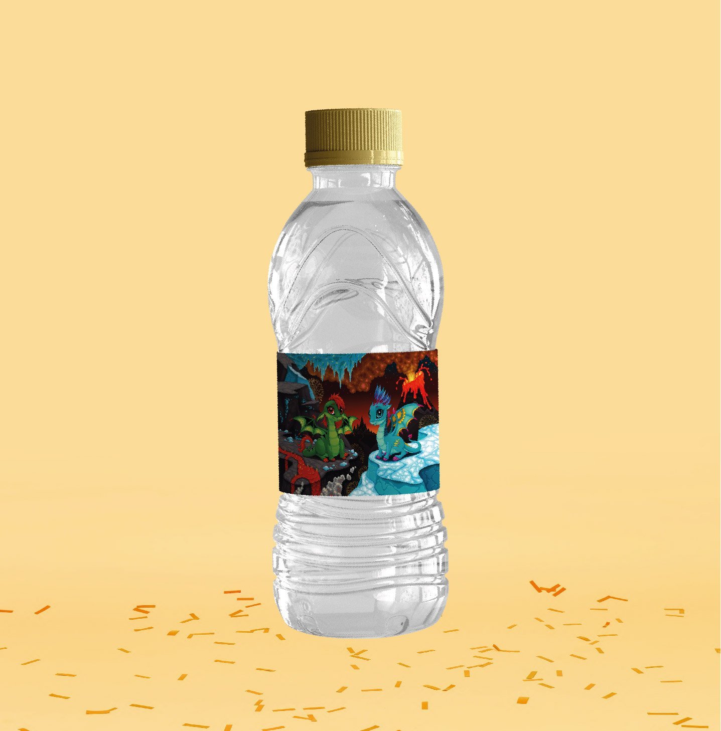 Dinozor Temalı Su Şişesi Etiketi