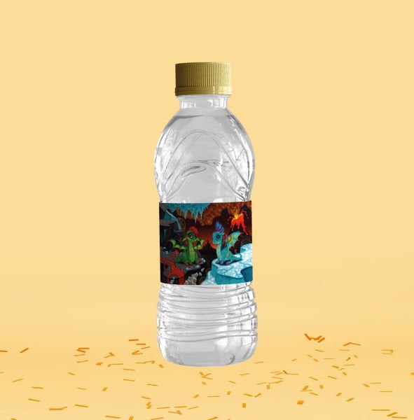 Dinozor Temalı Su Şişesi Etiketi