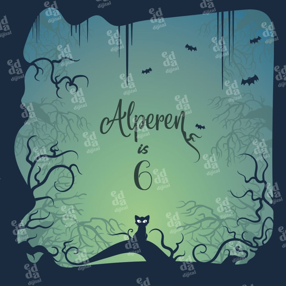 Cadılar Bayramı Temalı Doğum Günü Afişi