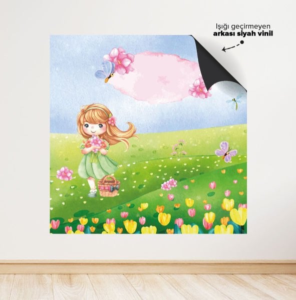 Peri Kızı ve Çiçek Temalı Doğum Günü Afişi