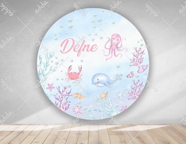 Deniz Altı ve Balık Temalı  Doğum Günü  Afişi