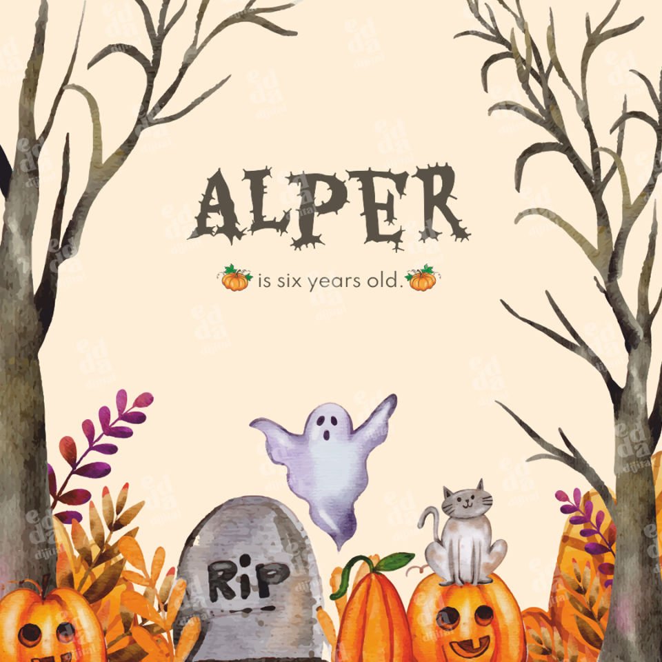 Cadılar Bayramı Temalı Doğum Günü Afişi