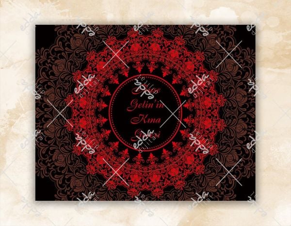 Kırmızı Desenli Kına Pisti Kaplaması