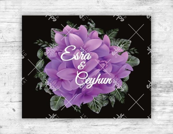 Lila Renk Çiçek Desenli Dans Pisti Kaplaması