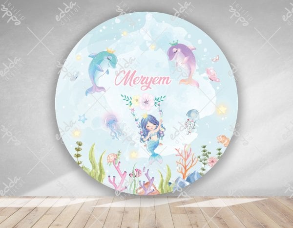 Deniz Kızı Konsepti Yuvarlak  Afiş