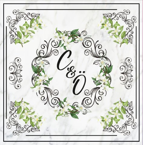 Beyaz Çiçek Detaylı Dans Pisti Kaplaması