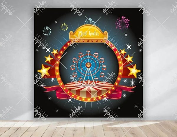 Sirk Temalı Doğum Günü Afişi