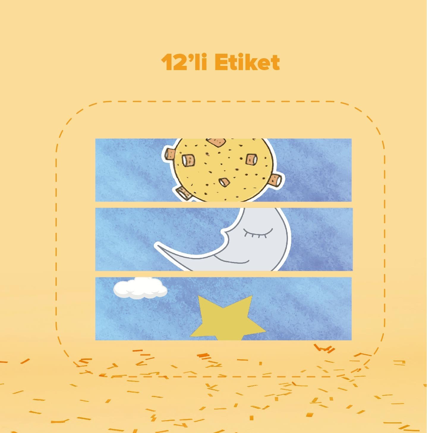 Astronot Temalı Su Şişesi Etiketi