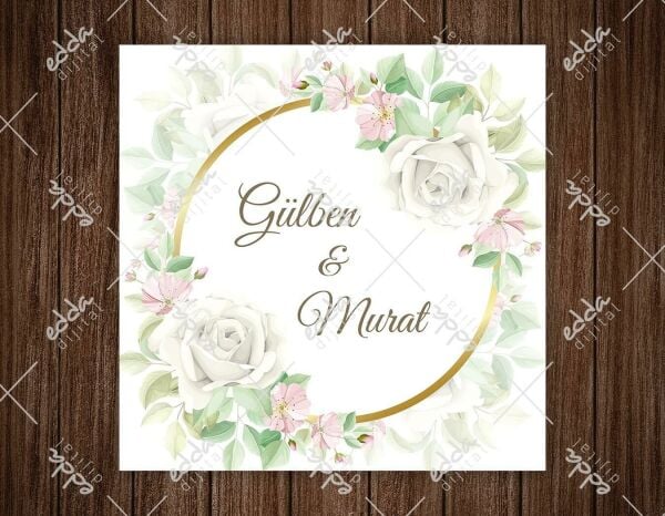 Gold Çember ve Gül Desenli Dans Pisti Kaplaması