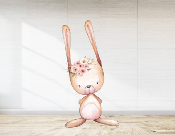 Woodland Çiçekli  Tavşan  Temalı  Ayaklı Pano