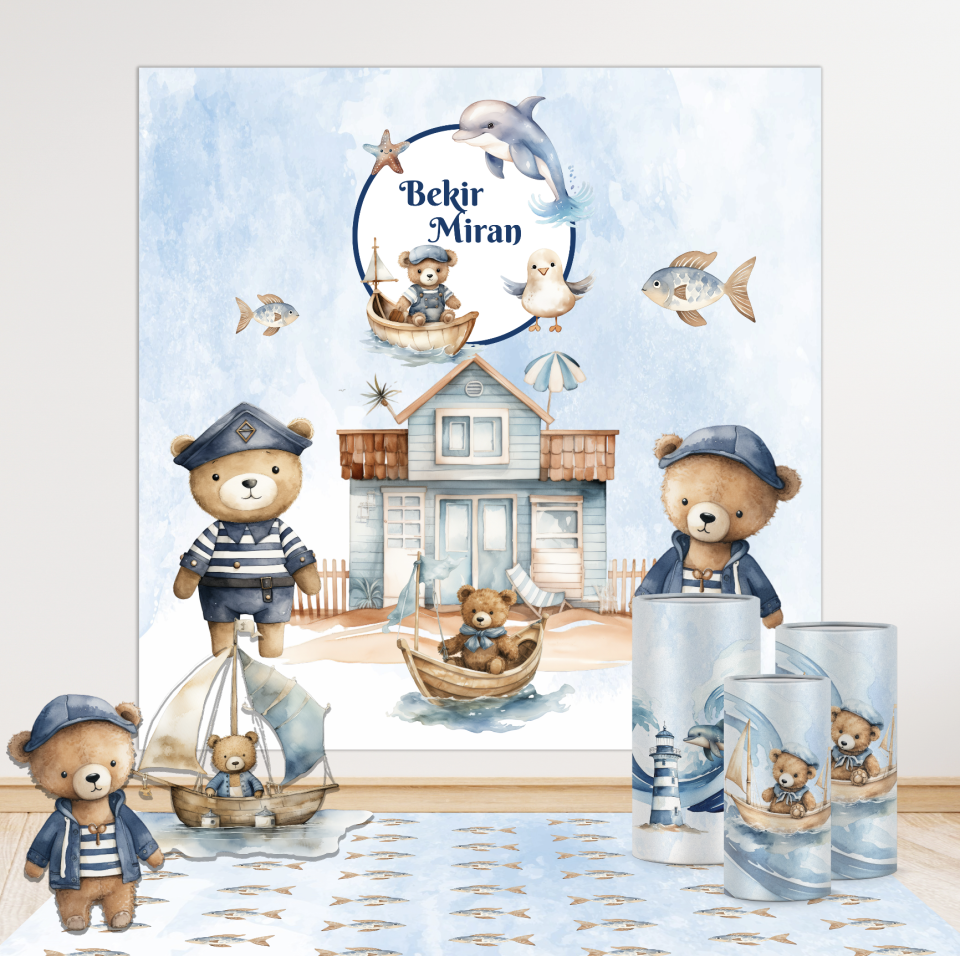 Denizci Ayıcık Konseptli Mega 3 Paket