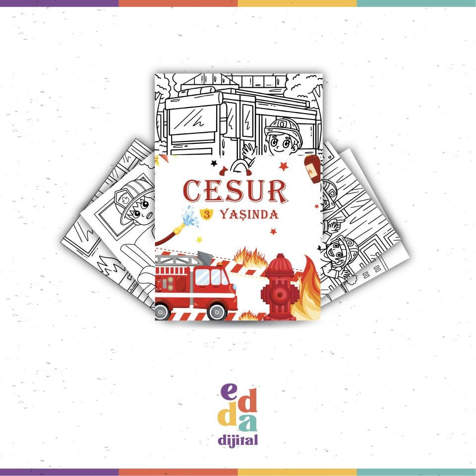 İtfaiye Temalı Boyama Kartları