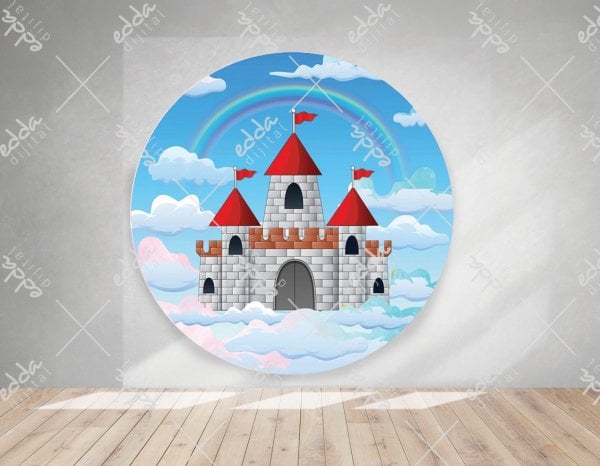 Şato  Temalı Yuvarlak Parti  Afişi