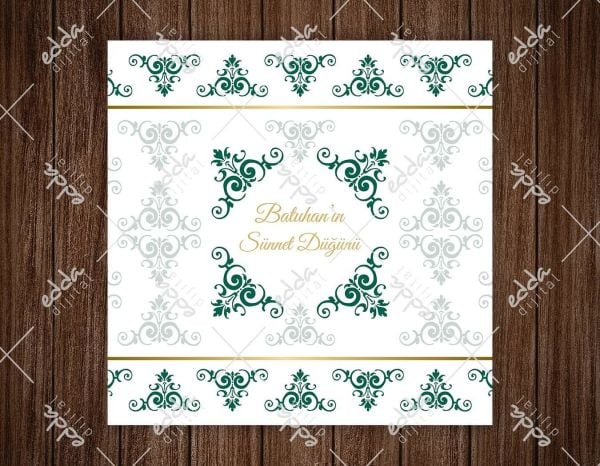 Yeşil Desenli Sünnet Pisti Kaplaması