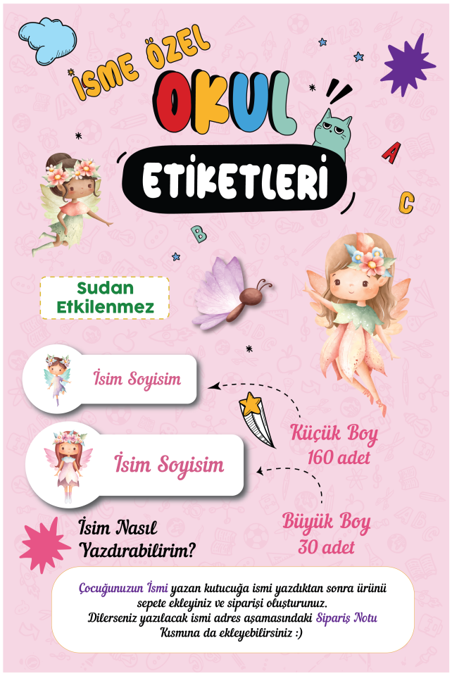 Peri Temalı Okul Etiketleri