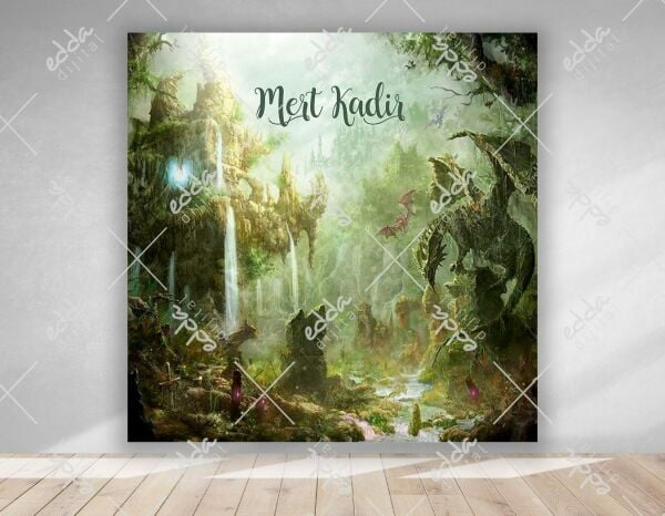 Ejderha ve Orman  Temalı  Doğum Günü  Afişi