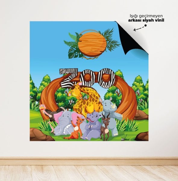 Safari Hayvanat Bahçesi Temalı Doğum Günü Afişi