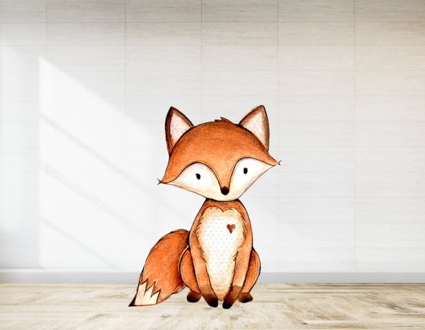 Woodland Tilki Temalı  Ayaklı Pano