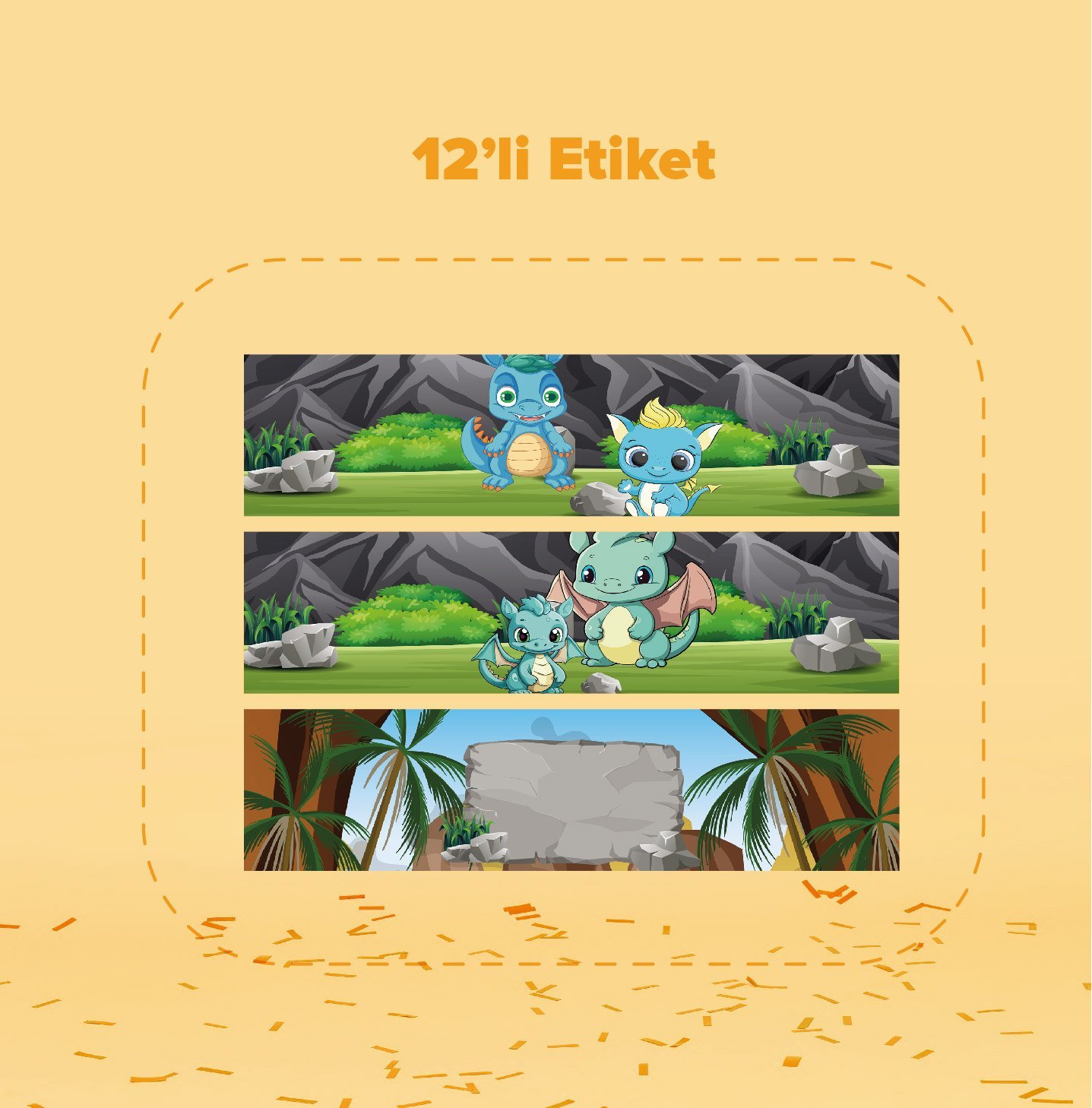 Baby Dragon Temalı Su Şişesi Etiketi