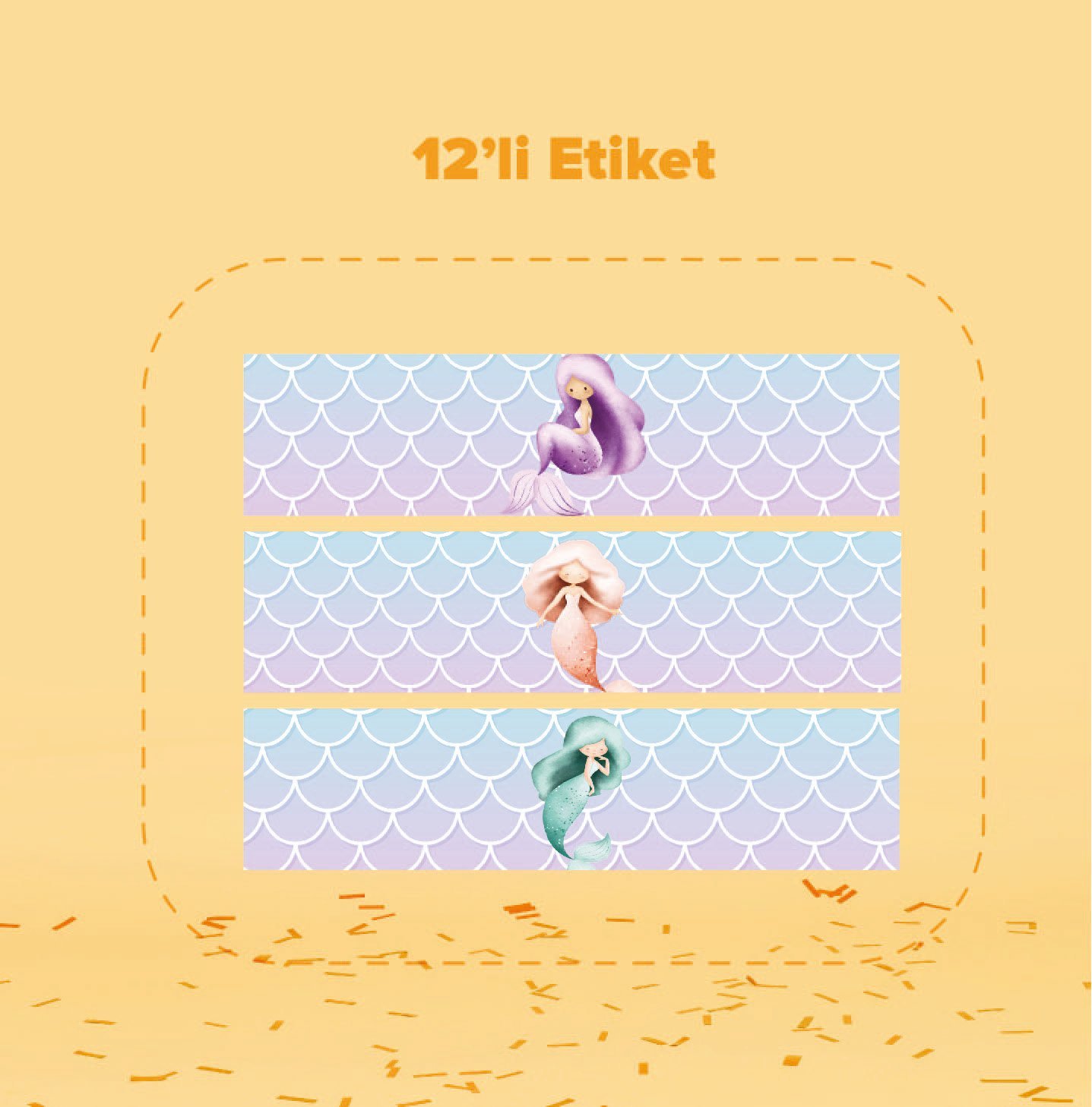 Deniz Kızı Temalı Su Şişesi Etiketi