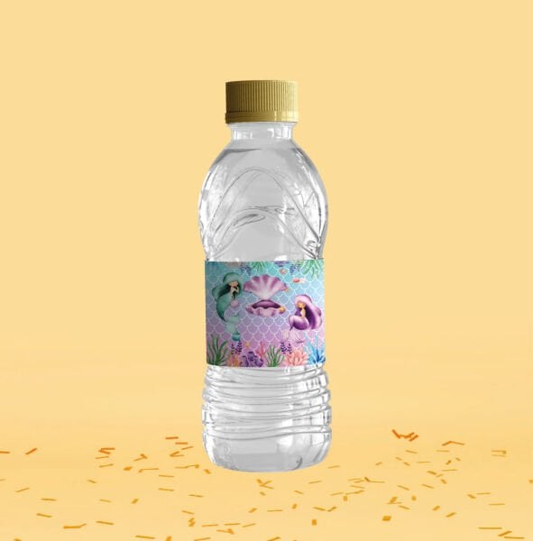 Deniz Kızı Temalı Su Şişesi Etiketi