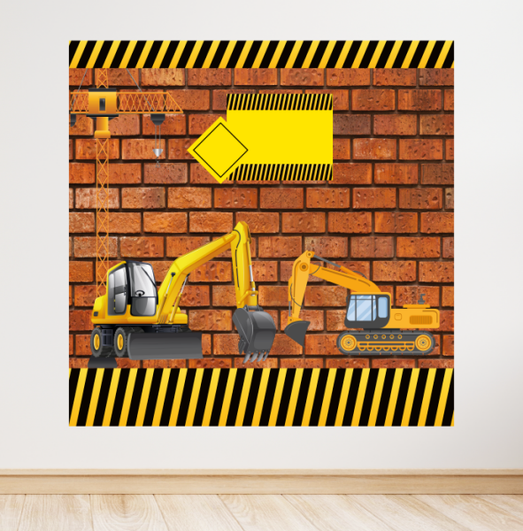 İnşaat Konseptli Doğum Günü Afişi