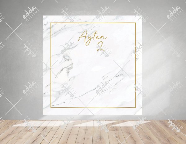 Mermer Desenli Baby Shower Afişi