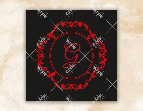 Desenli Kırmızı Kına Pisti Kaplaması