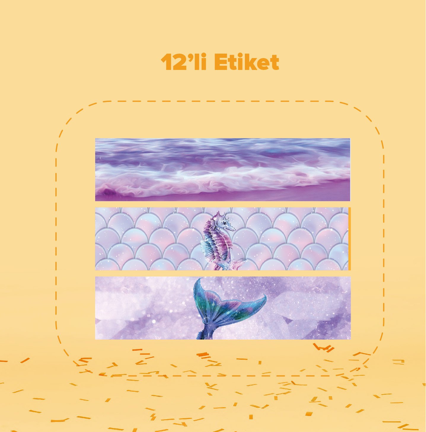 Deniz Kızı Temalı Su Şişesi Etiketi