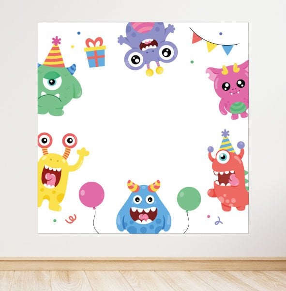 Monster Konseptli Doğum Günü Afişi