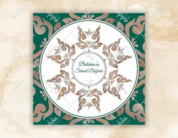 Kahverengi İşlemeli Sünnet Pisti Kaplaması