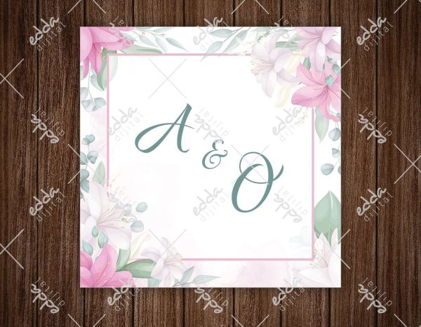 Pembe Çiçek ve Yaprak Desenli Dans Pisti Kaplaması