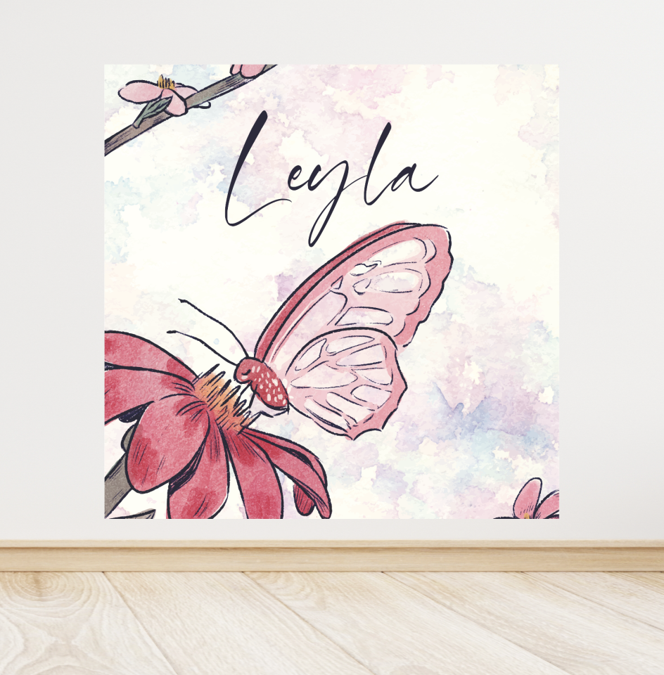 Kelebek Temalı Doğum Günü Afişi