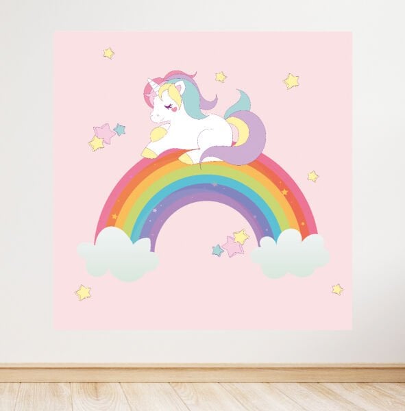 Unicorn Konseptli Doğum Günü Afişi