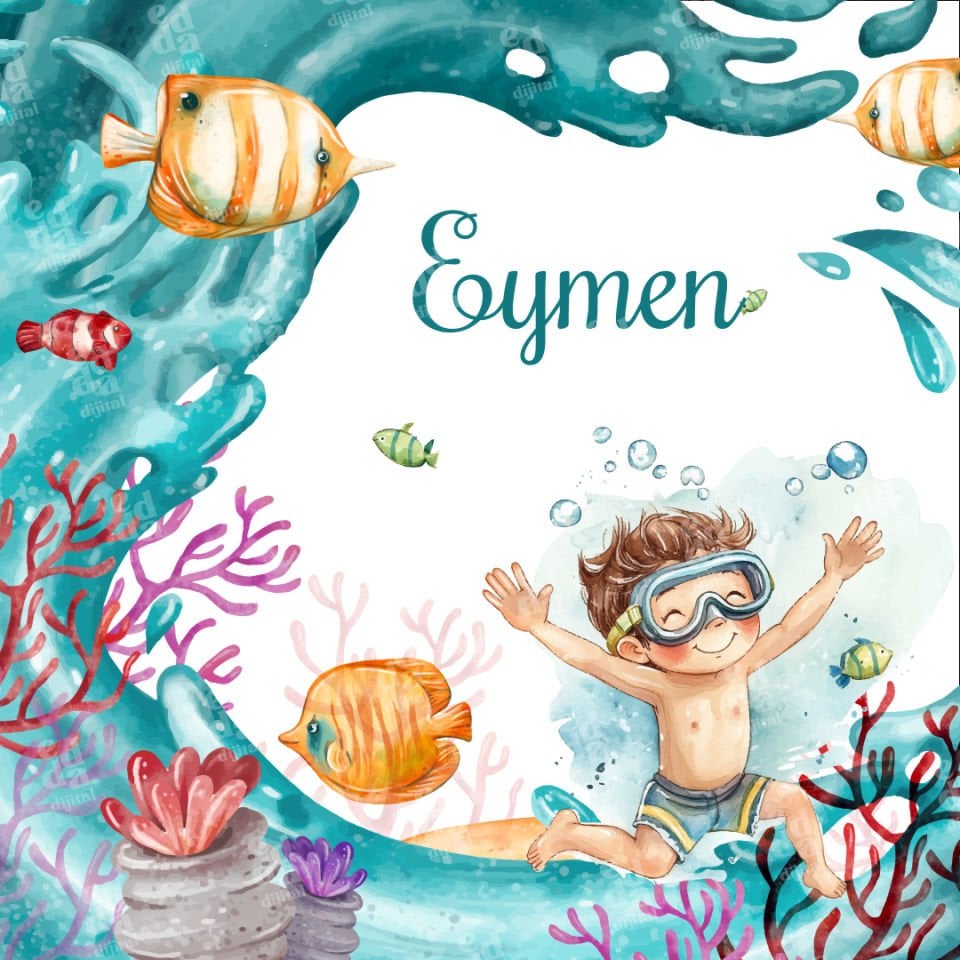 Denizaltı Temalı Doğum Günü Afişi