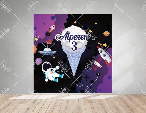 Uzay Araçları Temalı  Doğum Günü Afişi